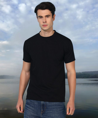 METRONAUT Self Design Men Round Neck Black T-Shirt