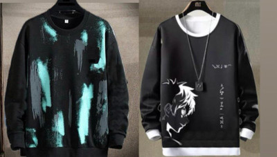 Abbishek Printed Men Round Neck Black T-Shirt