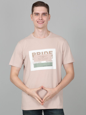 CANTABIL Printed Men Round Neck Pink T-Shirt