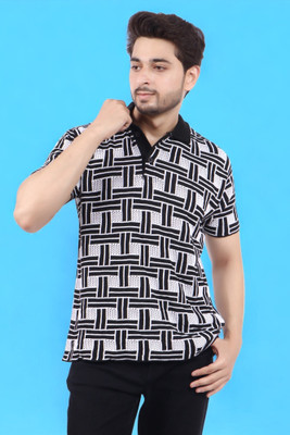 LWALS Printed Men Polo Neck Multicolor T-Shirt
