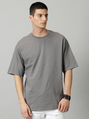 Hollander Solid Men Round Neck Grey T-Shirt