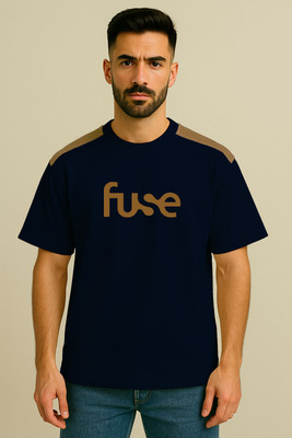 Culish Trend Printed Men Round Neck Navy Blue T-Shirt