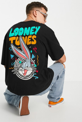 Madilyn Graphic Print, Printed Men Round Neck Black T-Shirt
