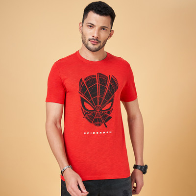 SF Jeans by Pantaloons Printed Men Round Neck Red T-Shirt