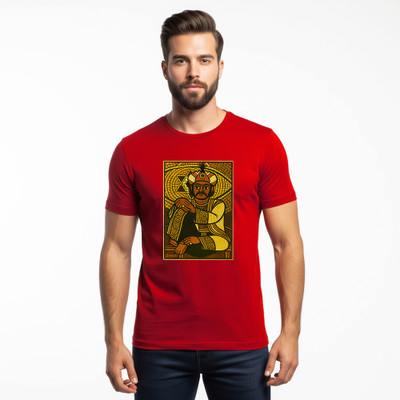 montae Graphic Print Men Round Neck Red T-Shirt