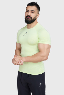 FuaarK Solid Men Round Neck Green T-Shirt