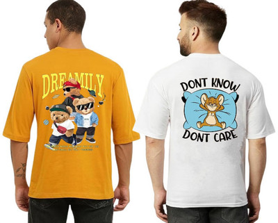 xpecto style Graphic Print Men Round Neck Yellow, White T-Shirt