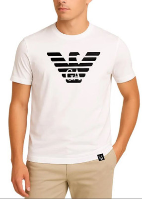 Al-Hadaya Washed Men Round Neck White, Black T-Shirt