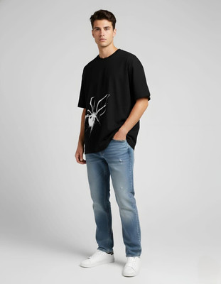 TheInfiniteWear Graphic Print Men Round Neck Black T-Shirt