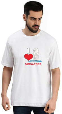 Makeitbharat Printed Men Round Neck White T-Shirt