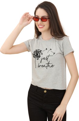 JH MART Casual Printed Women Grey Top