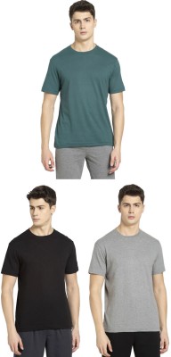 JOCKEY Solid Men Round Neck Black, Grey, Green T-Shirt