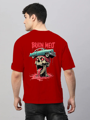 Pavis Printed Men Round Neck Red T-Shirt