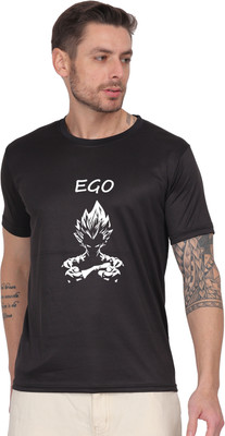 Mantratees Graphic Print Men Round Neck Black T-Shirt