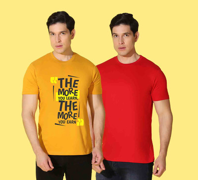 WOOSTRO Printed Men Round Neck Multicolor T-Shirt