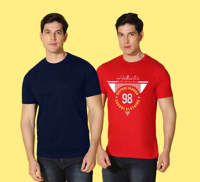 WOOSTRO Typography Men Round Neck Multicolor T-Shirt