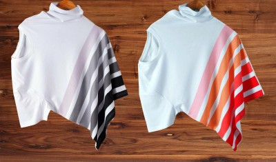 AHMED CREATION Striped Men Round Neck White T-Shirt