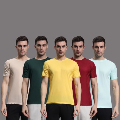 InkTees Solid Men Round Neck Multicolor T-Shirt