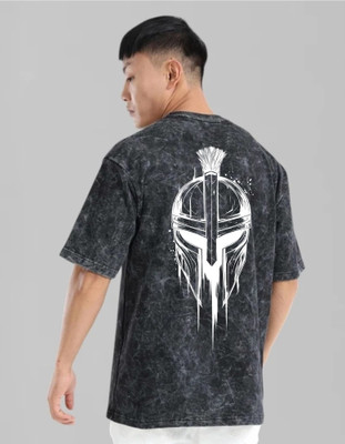 Hoffbuddy Graphic Print, Washed Men Crew Neck Black T-Shirt