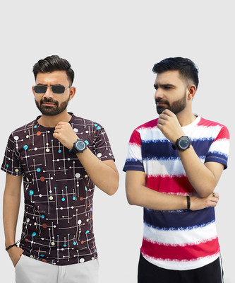 Tween Trends Printed Men Round Neck Multicolor T-Shirt