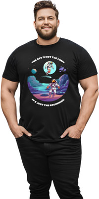 KART BLACK Printed Men Round Neck Black T-Shirt