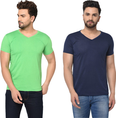 Tresna Fab Solid Men V Neck Multicolor T-Shirt