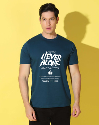 WOOSTRO Graphic Print Men Round Neck Dark Blue T-Shirt