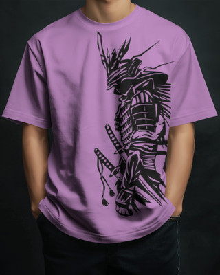 silver moon clothing Printed Men Round Neck Purple T-Shirt