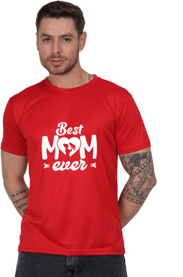 Fabrio Typography Men Round Neck Red T-Shirt