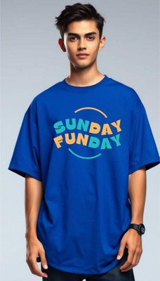 Goodsignn Graphic Print Men Round Neck Dark Blue T-Shirt