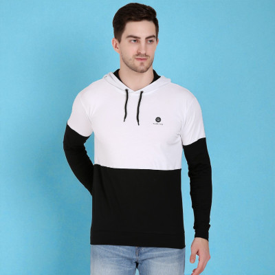 FARICON Colorblock Men Hooded Neck Multicolor T-Shirt