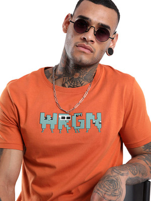 WROGN Printed Men Round Neck Red T-Shirt
