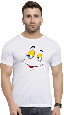 GiftsCraize Graphic Print Men Round Neck White T-Shirt