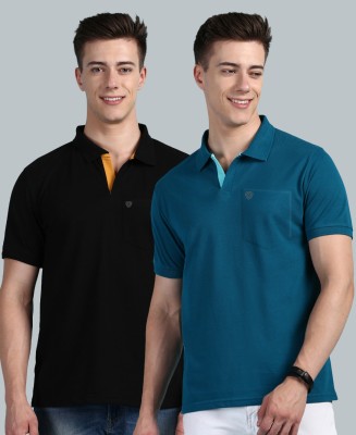 LUX cozi Solid Men Polo Neck Multicolor T-Shirt