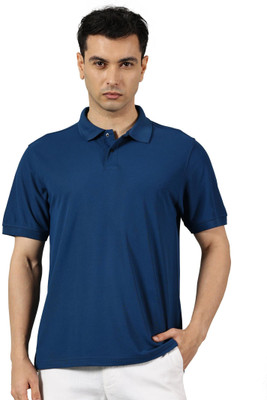 RSO Outfits Solid Men Polo Neck Blue T-Shirt