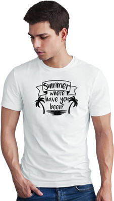 Seek Buy Love Printed Men Round Neck White T-Shirt