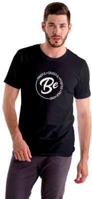 SPARTANAPPARELS Printed Men Round Neck Black T-Shirt