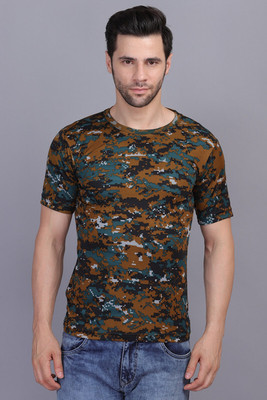 Dupex Printed Men Round Neck Multicolor T-Shirt