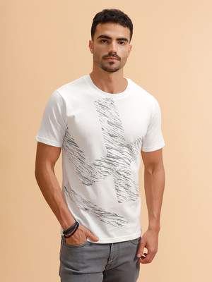 WROGN Solid Men Round Neck White T-Shirt