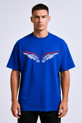 goodsign Printed Men Round Neck Blue T-Shirt