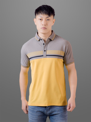 INVICTUS Colorblock Men Polo Neck Yellow T-Shirt