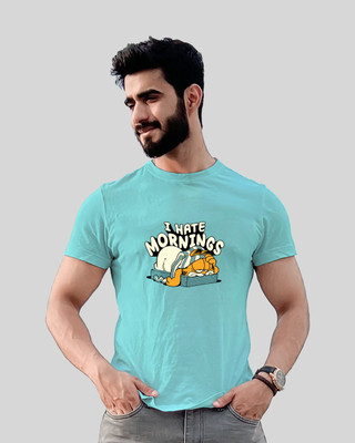 JP Creation Graphic Print, Printed, Typography Men Round Neck Light Blue T-Shirt