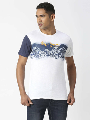 Pepe Jeans Printed Men Crew Neck White T-Shirt
