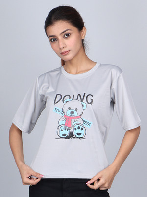 Nxtwin Casual Printed Women Grey Top