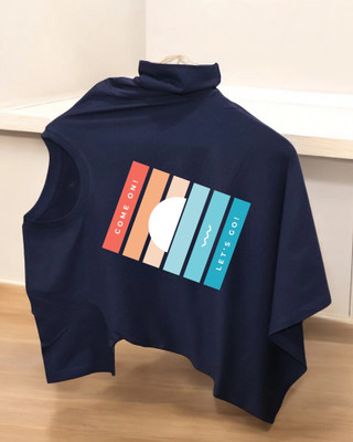 Velvawear Printed Men Round Neck Navy Blue T-Shirt