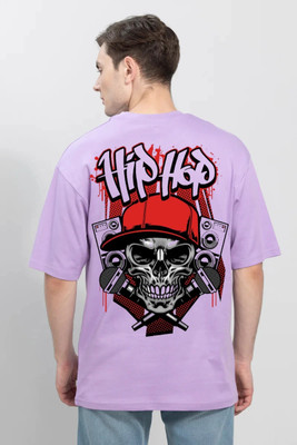Clickwell Trend Printed Men Round Neck Purple T-Shirt