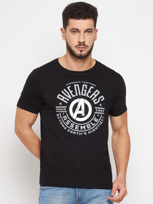 MARVEL By Metronaut Graphic Print Men Round Neck Black T-Shirt