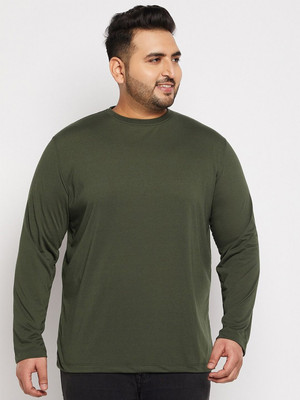 RULEDBYSUN Solid Men Round Neck Green T-Shirt