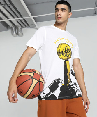PUMA Printed Men Crew Neck White T-Shirt