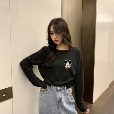 PeakWear Printed Women Round Neck Black T-Shirt
